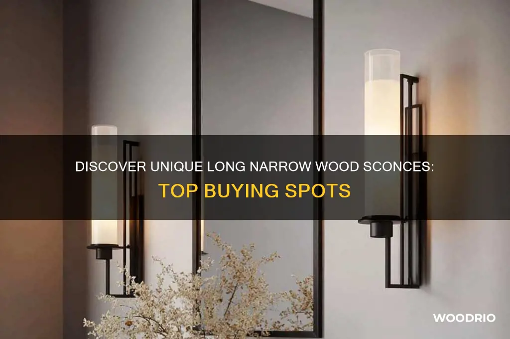 where to buy long narrow wood sconces