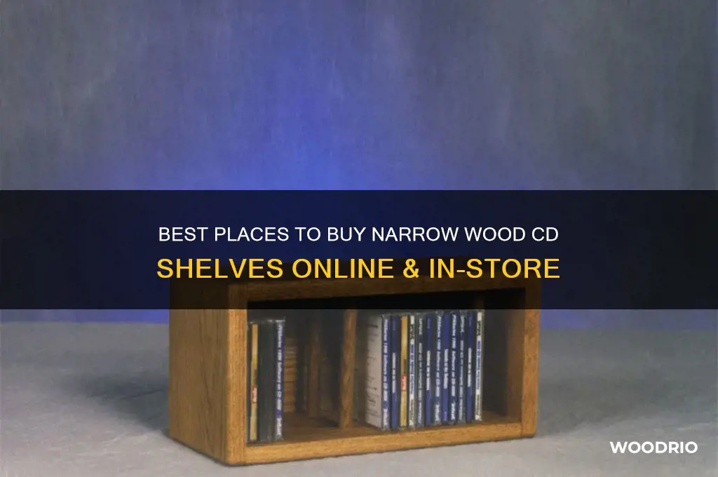 where to buy narrow wood cd shelf