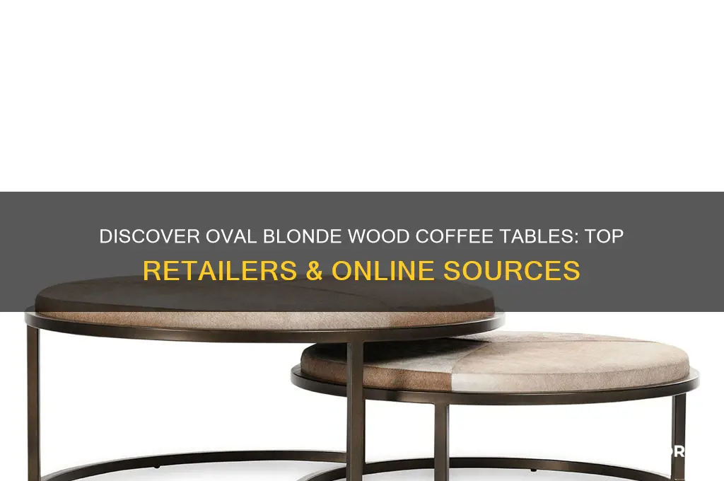 where to buy oval shaped blonde wood coffee table