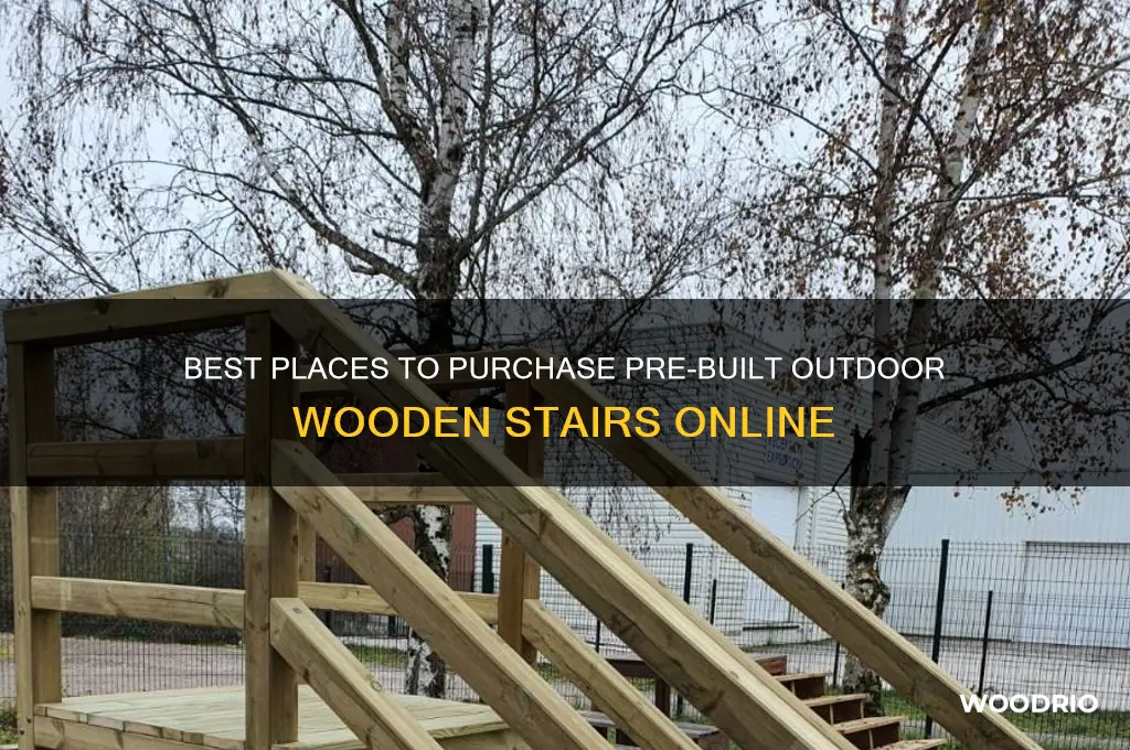 where to buy pre built outdoor wooden stairs