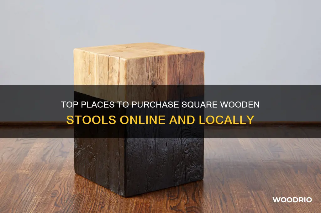 where to buy square wooden stool