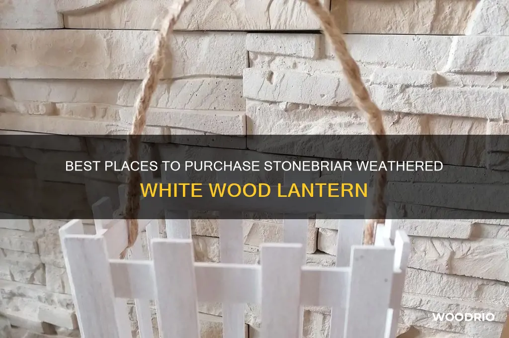 where to buy stonebriar weathered white wood and metal lantern