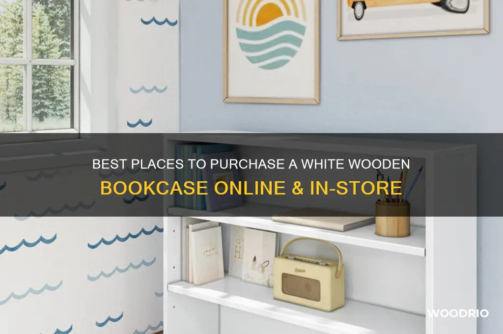 where to buy white wooden bookcase