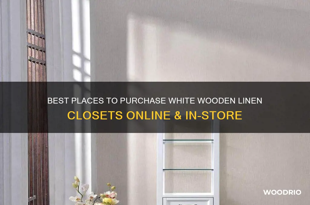 where to buy white wooden linen closets