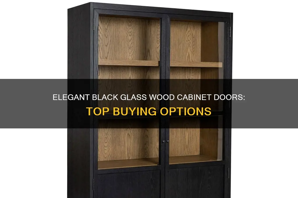 where to buy wood cabinet doors with glass black