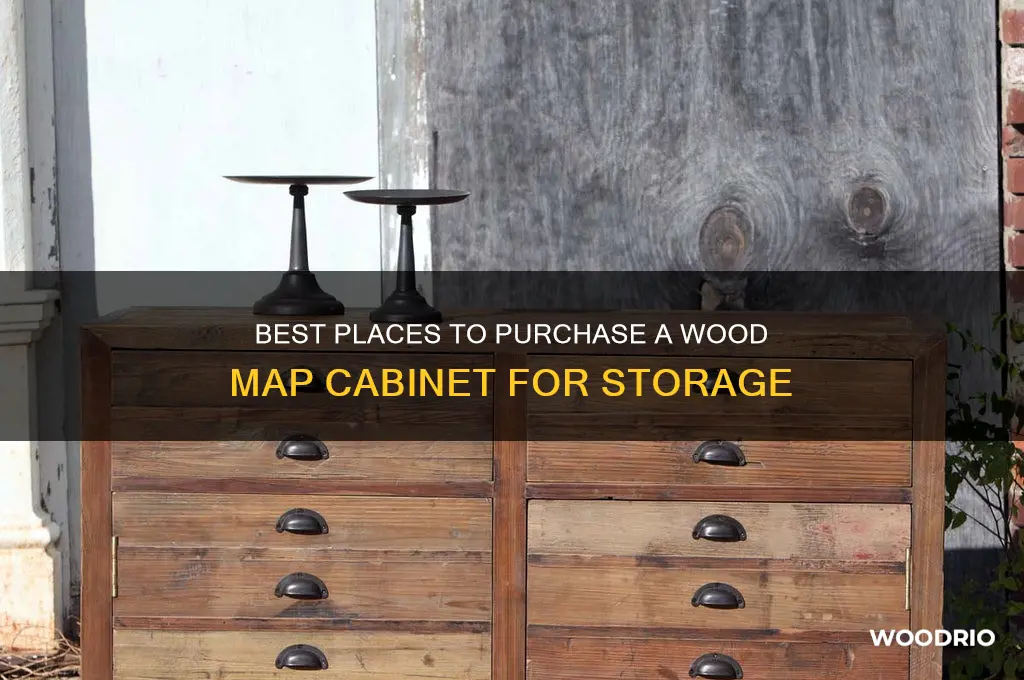 where to buy wood map cabinet
