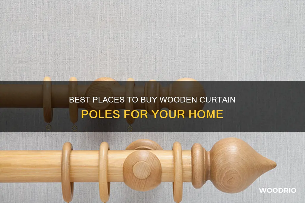 where to buy wooden curtain pole