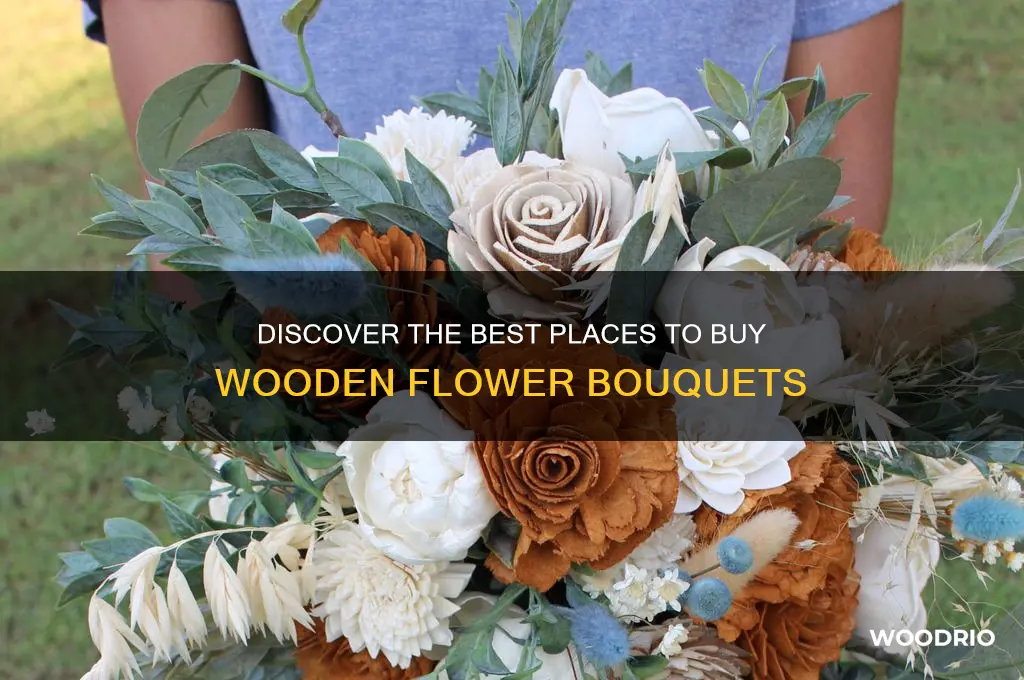 where to buy wooden flower bouquet