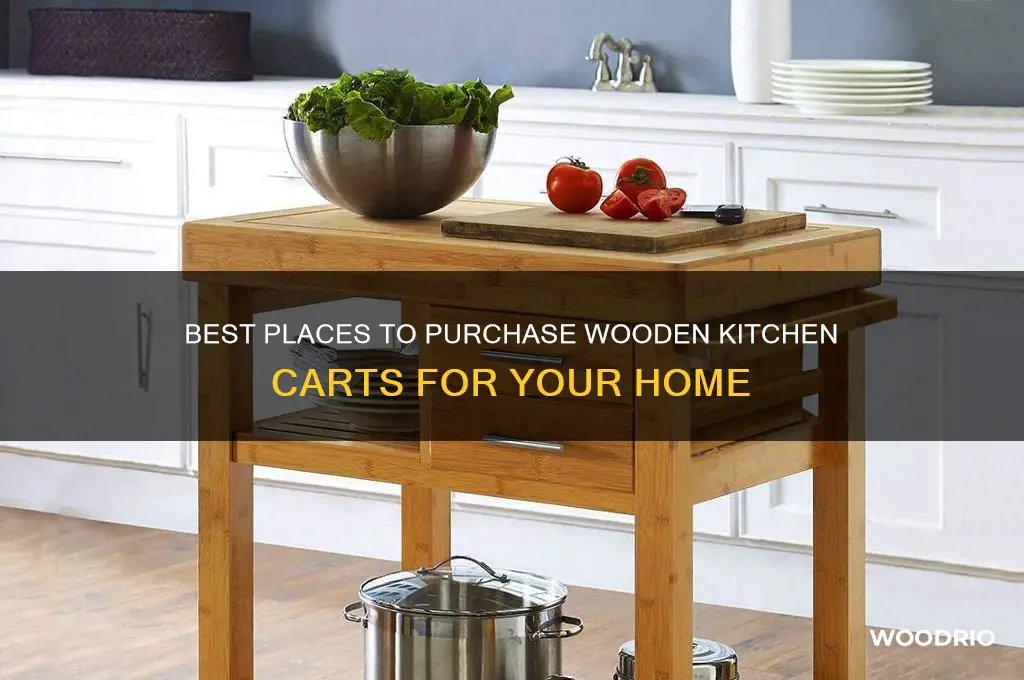 where to buy wooden kitchen cart