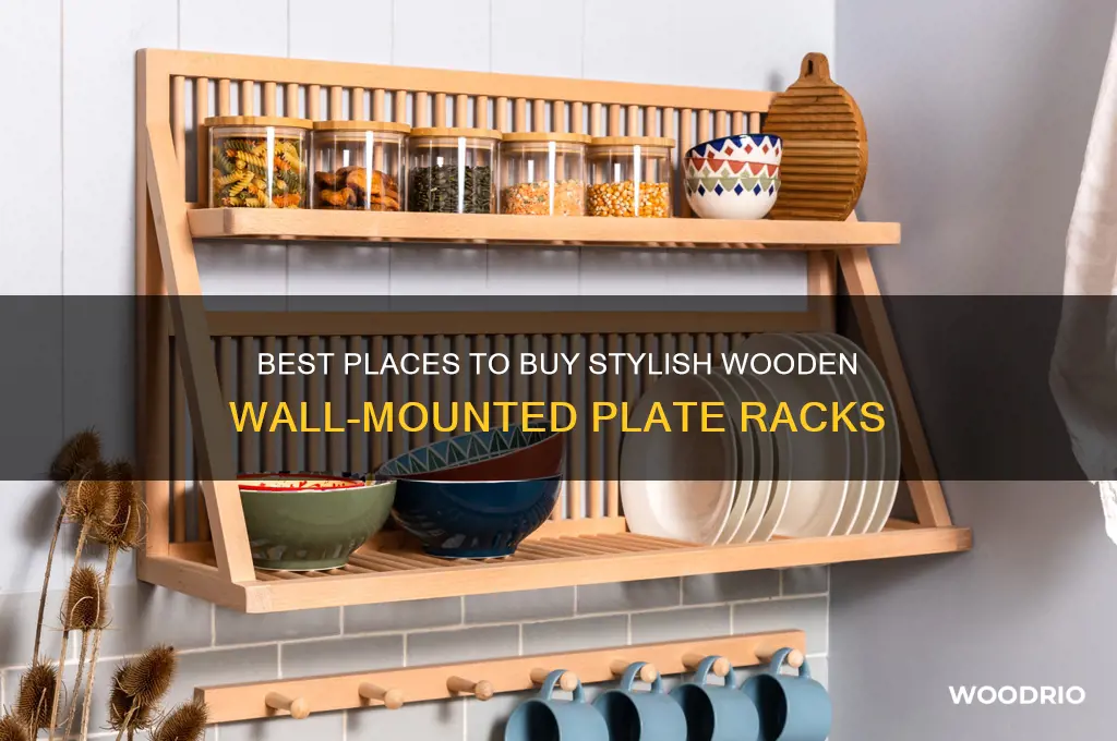 where to buy wooden wall mounted plate rack
