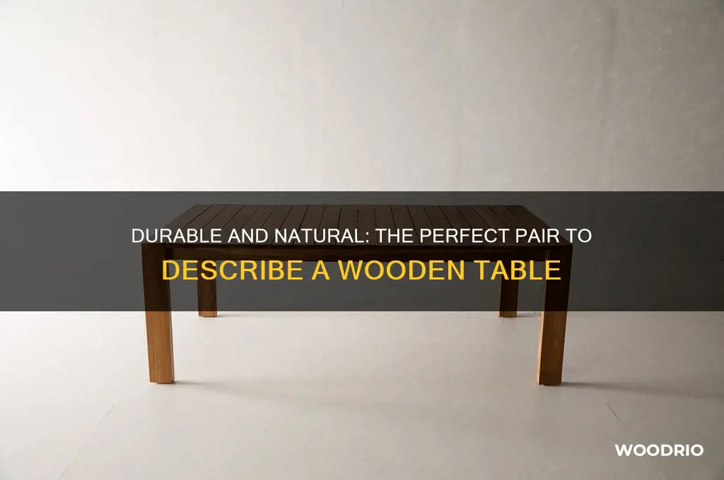which pair of terms best describes a wooden table
