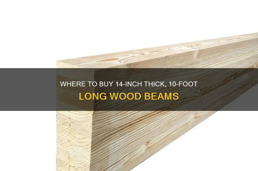 who sells wood beams 14in thick 10 ft long