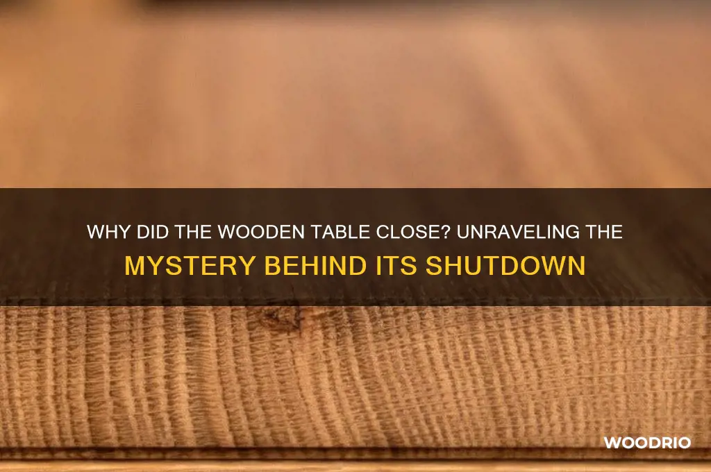 why did the wooden table close