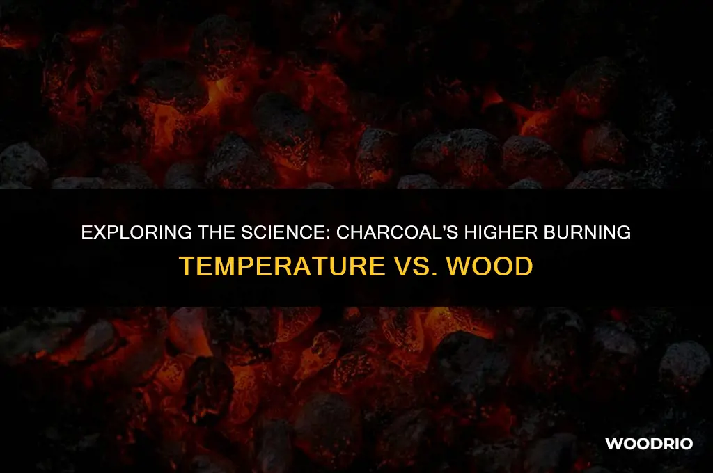 why does charcoal burn hotter than wood