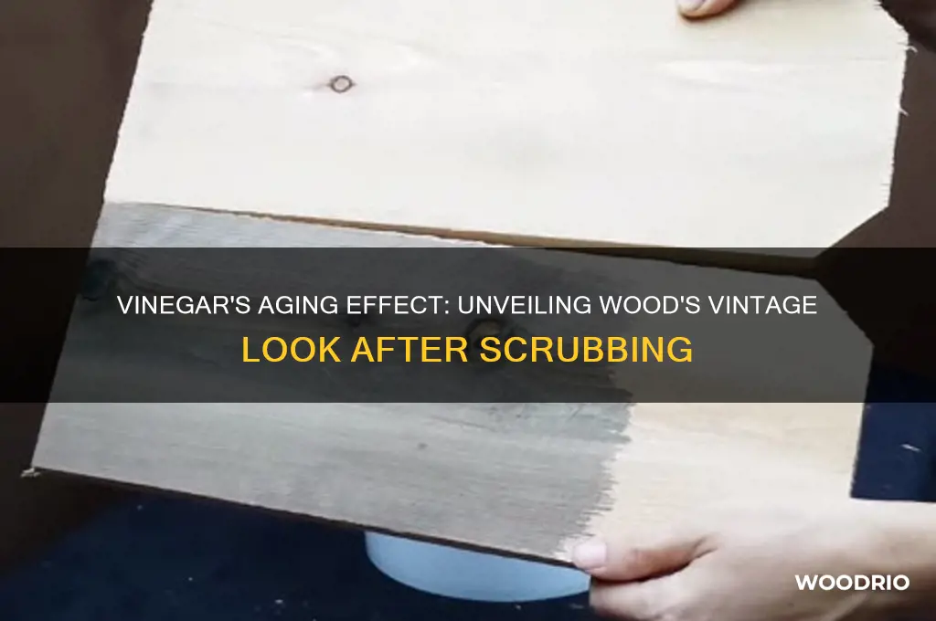 why does wood look old when scrubbed with vinegar