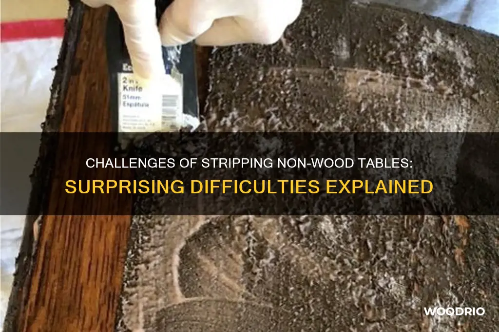 why is it hard to strip non wood table