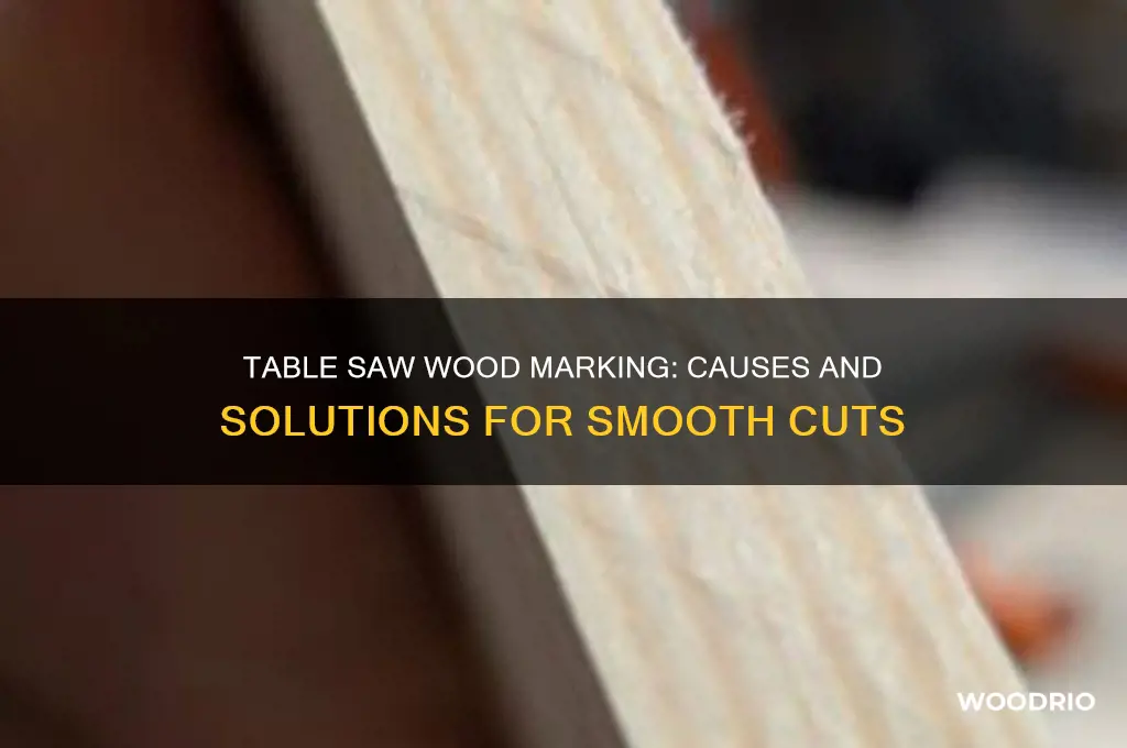 why is my table saw marking the wood