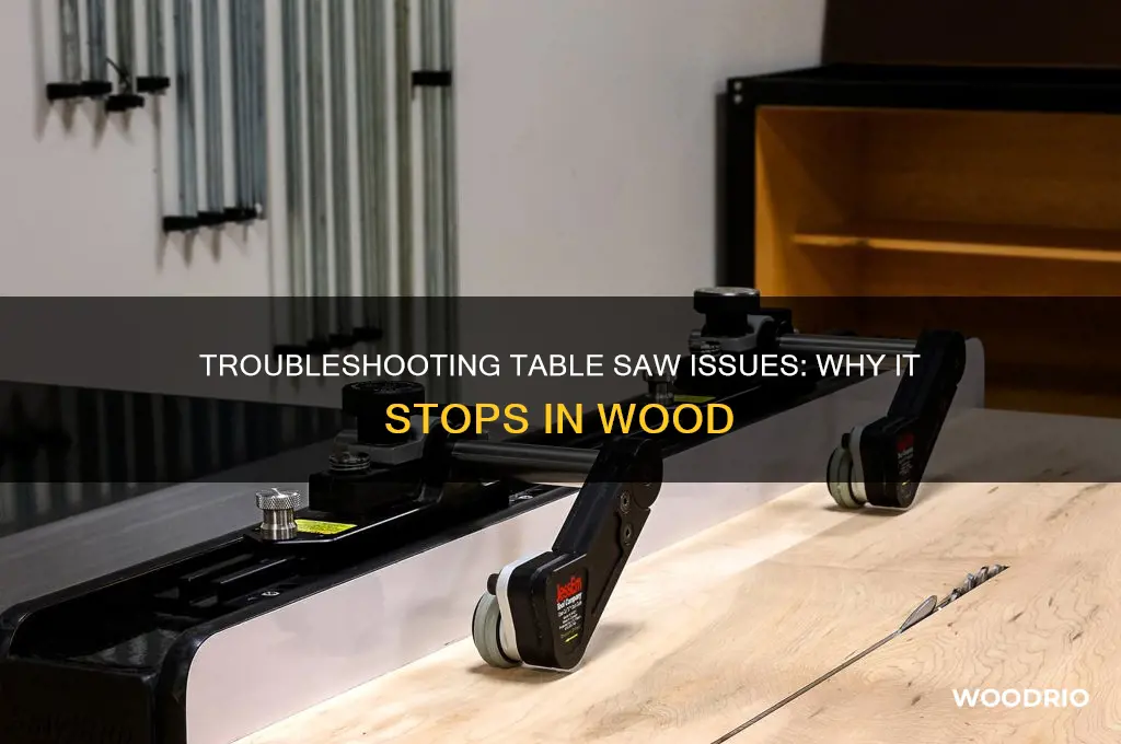 why is my table saw stopping in wood