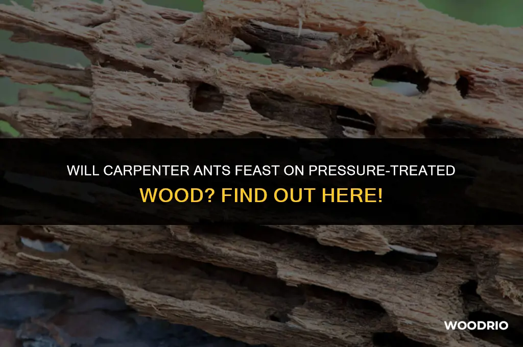 will carpenter ants eat pressure treated wood