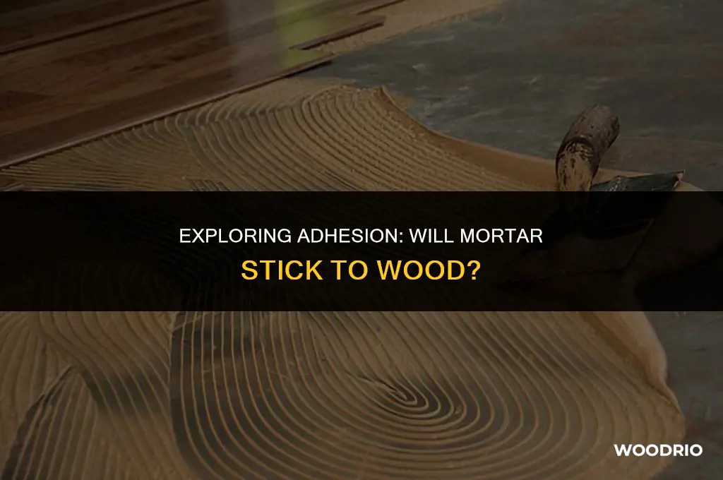 will mortar stick to wood
