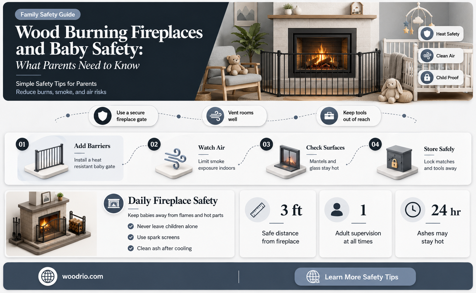are wood burning fireplaces safe for babies