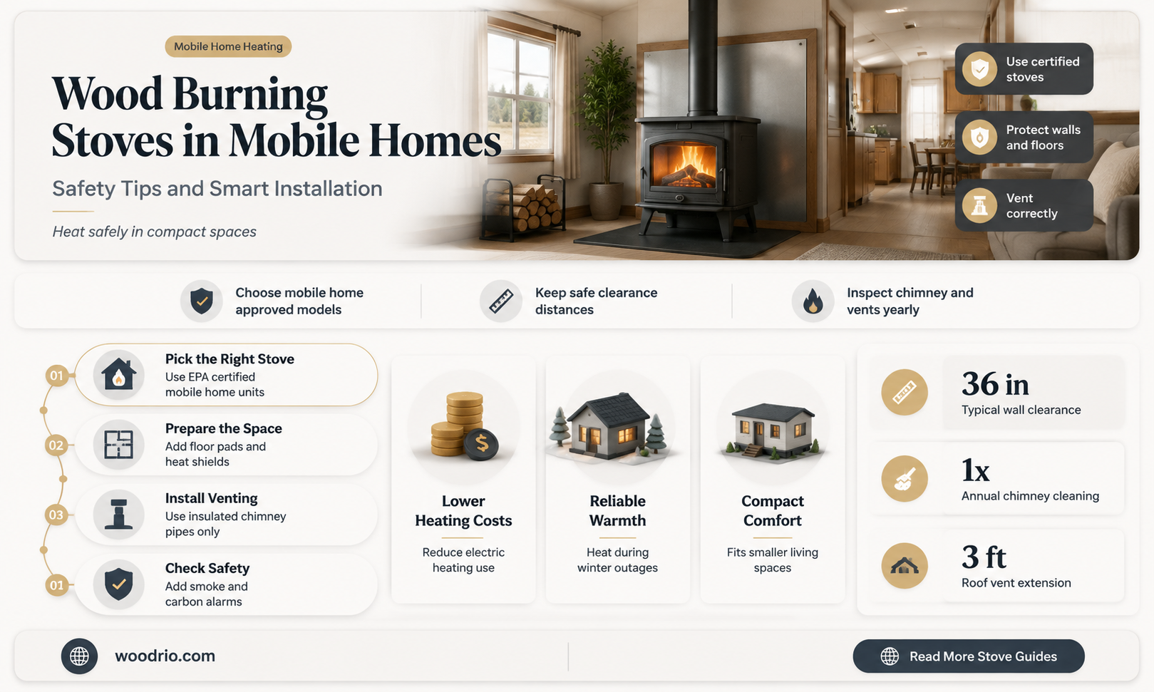 are wood burning stoves safe for mobile homes