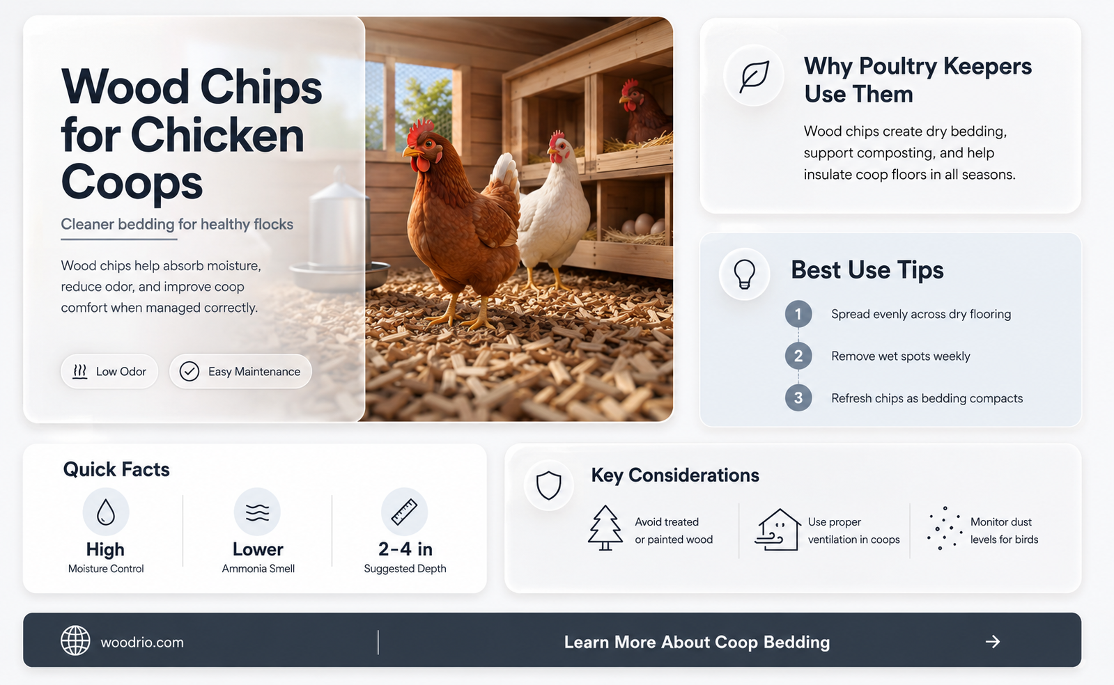 are wood chips good for chicken coops