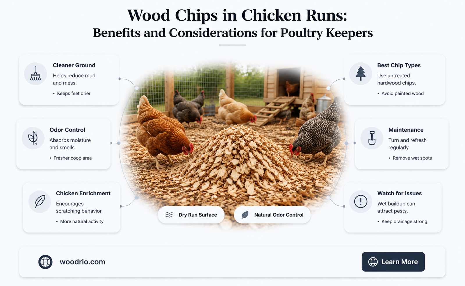 are wood chips good for chicken run