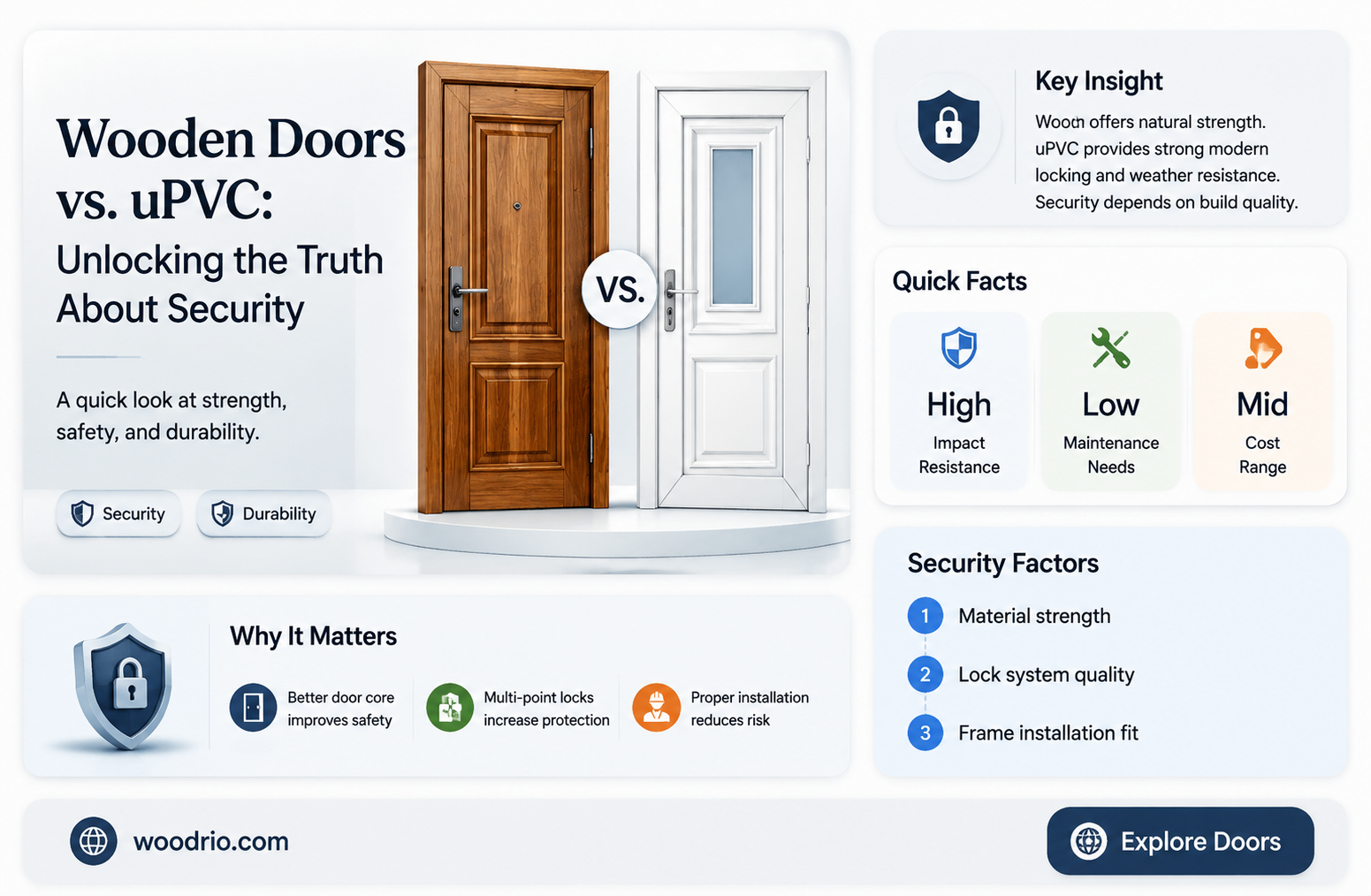 are wooden doors more secure than upvc