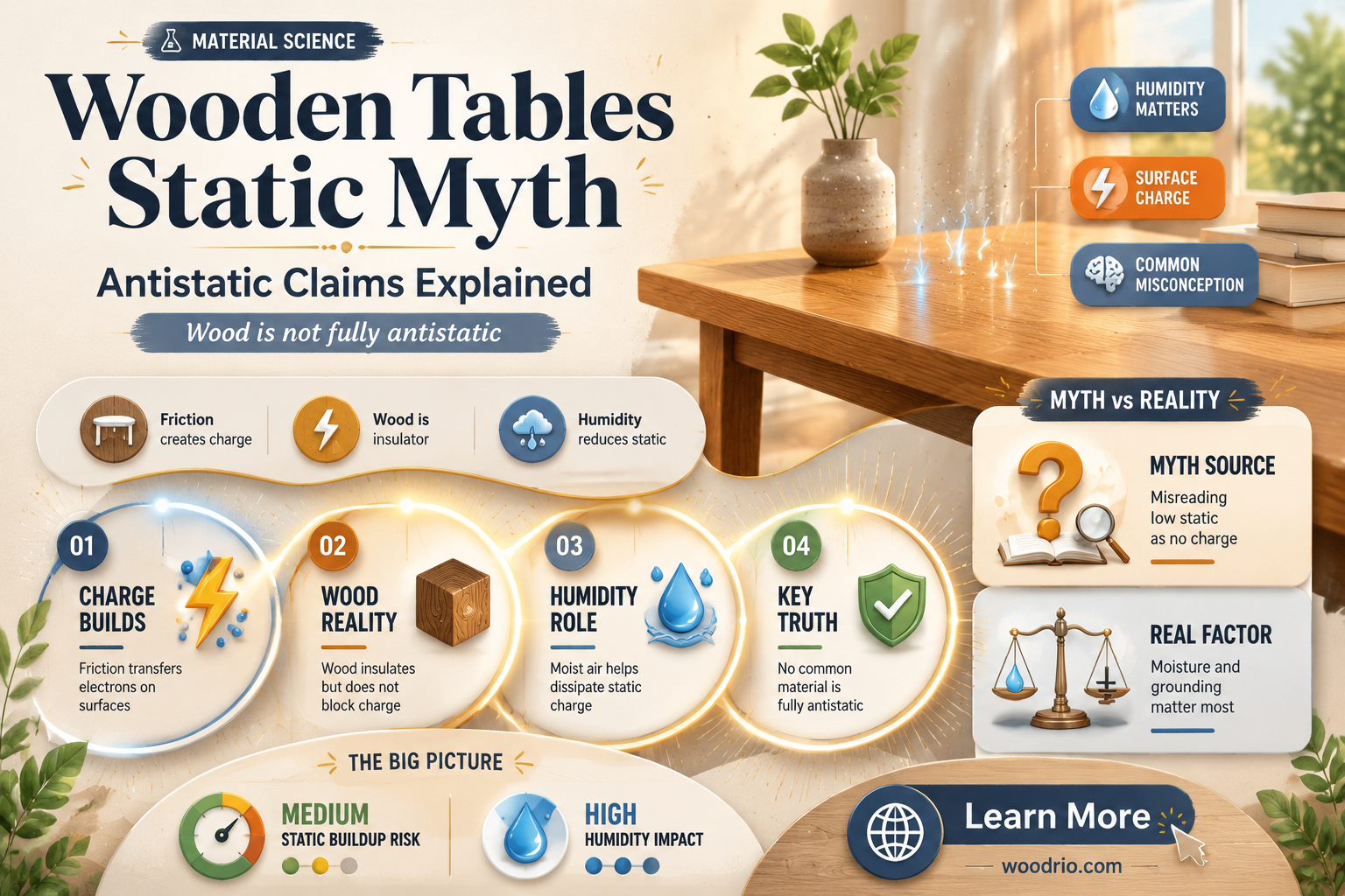 are wooden tables antistatic