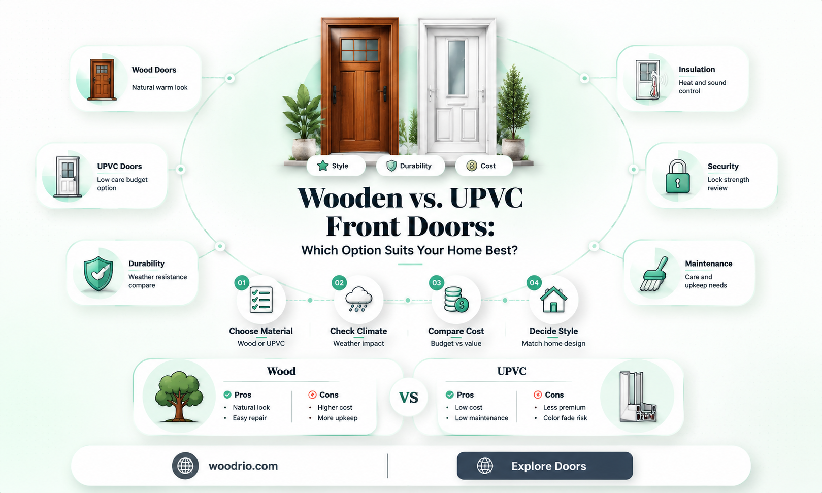 are wooden front doors better than upvc
