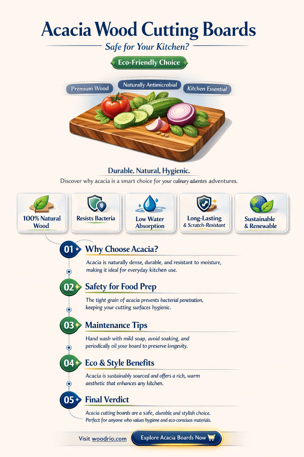 are acacia wood cutting boards safe