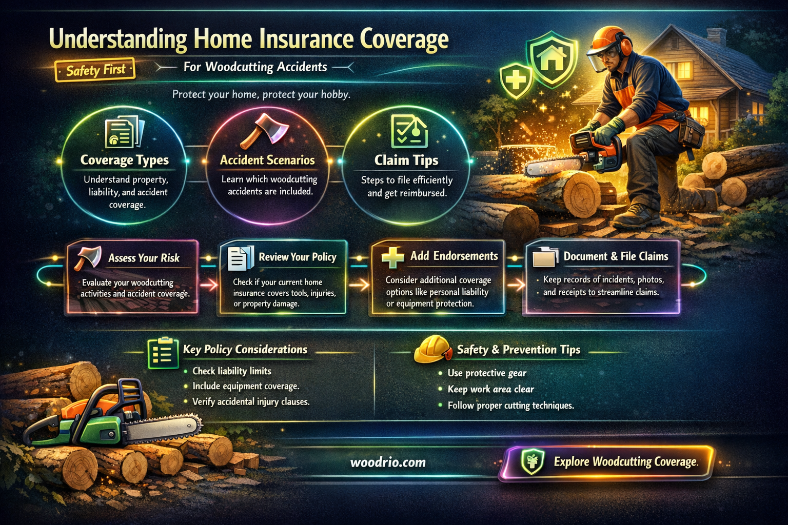 am i covered by home insurance for someone cutting wood